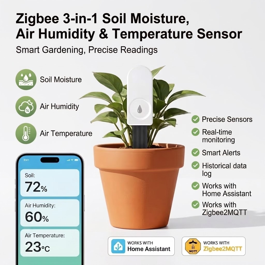 Plant Monitor - Zigbee Akıllı Toprak Test Cihazı, Bahçe