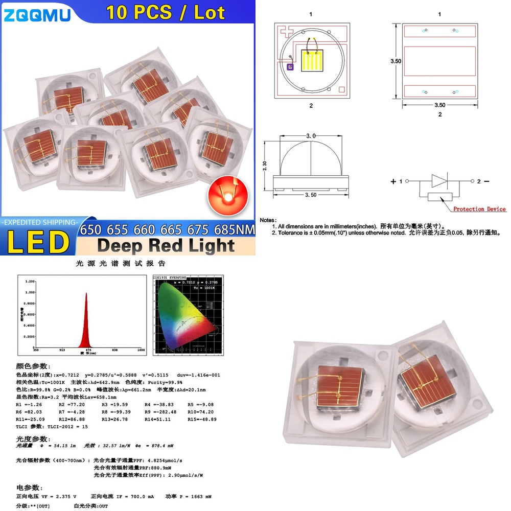 10 adet 3W 650nm 655nm 660nm 6 - Grow Light Led incelemesi ve fiyatı